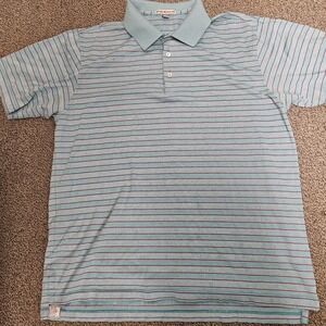 Peter Millar‎ Shirt Mens Large Polo Golf Short Sleeve Multicolor Stripe